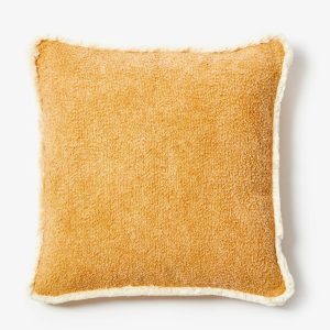 Tan Knotted Cotton Cushion
