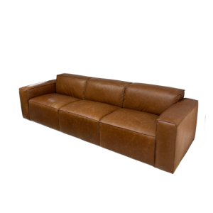Atlas 4 Seater Leather Lounge - Tan