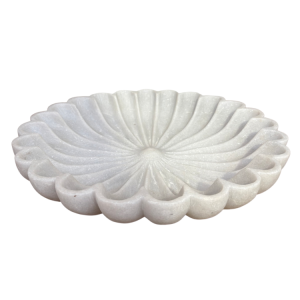 Marble Lotus Shallow Bowl - Large