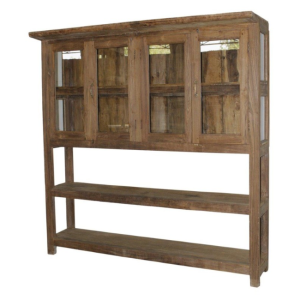 Vintage Glass 4 Door Almirah